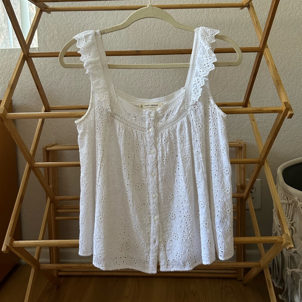 Lucky Brand white tank blouse size small